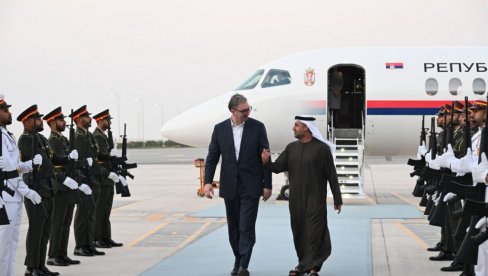VUČIĆ STIGAO U ABU DABI: Naši prijatelji iz UAE imaju snažnog i posvećenog partnera u Srbiji (VIDEO)