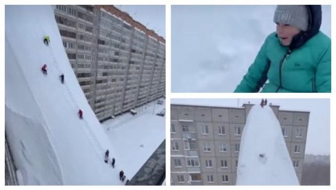 НЕВЕРОВАТНИ СНИМЦИ НА МРЕЖАМА: Деца на Камчатки санкају се са врхова зградa! (ВИДЕО)