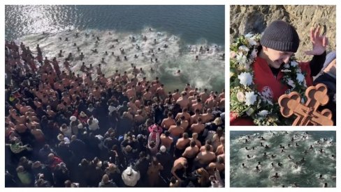 SRPSKA TRUBA ISPRATILA POBEDNIKA MATEJU: Oboren rekord na Gazivodama - stotine mladića i devojaka plivalo za Časni krst (VIDEO)