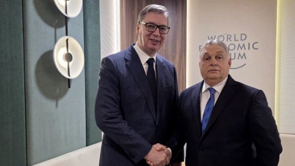 СА ПРИЈАТЕЉИМА ЈЕ СВЕ ЛАКШЕ Вучић разговарао са Орбаном у Давосу - Посебно о новом поглављу историје које је већ отворено