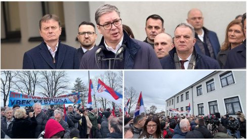 VUČIĆ U VELIKOJ DRENOVI: Srećan sam što sam u mestu velikana Germana i Dobrice Ćosića (VIDEO)