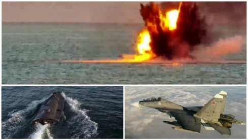 ПОГЛЕДАЈТЕ - ОПАСНА ИГРА ИЗНАД ТАЛАСА Су-30СМ у лову на дронове: Ризична тактика лова на украјинске беспилотне чамце (ВИДЕО)