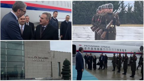 VUČIĆ SLETEO U ANKARU, DOČEKAN SA POČASNOM GARDOM: Očekuju me važni razgovori sa Erdoganom (VIDEO)