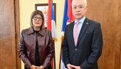 MOGUĆA ŠIRA SARADNJA SRBIJE I KAZAHSTANA: Predsednica Pokrajinske vlade Maja Gojković razgovarala sa ambasadorom Madijem Atumkulovim