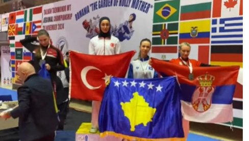 ЦЕО РЕГИОН ЈЕ ЗГРОЖЕН! Ево шта је урадила Шиптарка када је видела Српкињу на победничком постољу