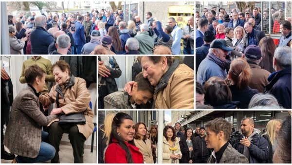 НЕПРЕГЛЕДНА КОЛОНА ЉУДИ У АРАНЂЕЛОВЦУ: Грађани дочекали Ану Брнабић са одушевљењем (ФОТО)