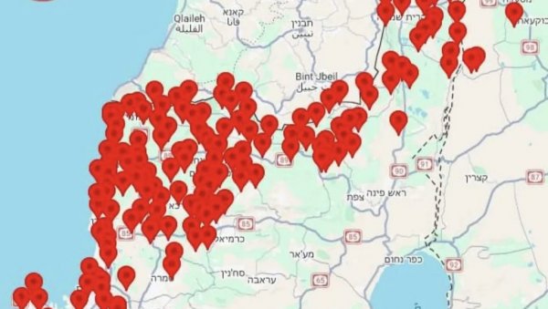 ПОГЛЕДАЈТЕ МАПУ ИРАНСКОГ УДАРА: Балистичке ракете кренуле право ка Тел Авиву (МАПА)