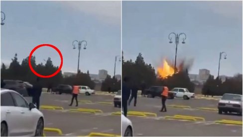 DRAMATIČAN TRENUTAK UDARA NA AZERBEJDŽANSKI AERODROM: Ima povređenih, Baku se hitno oglasio i zapretio odgovorom (VIDEO)
