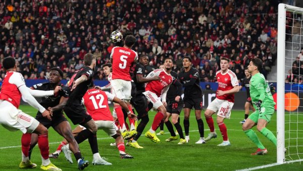 АРСЕНАЛ ЗАУСТАВЉЕН У ЛИГИ ШАМПИОНА: Леверкузен поклекао у финишу, у Лондону пада одлука ко иде у четвртфинале