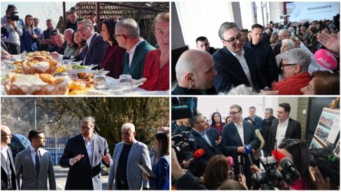 ВУЧИЋ ОБИЛАЗИ СЕЛО КОТРАЖА У ЛУЧАНИМА: Велики број људи се окупио да поздрави председника, стиже воодовод и путеви! (ВИДЕО)