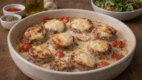 SVINJSKI FILE U GORGONZOLA SOSU SA POVRĆEM: Bogatstvo ukusa iz rerne