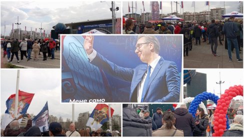 SVE SPREMNO ZA VELIKI SKUP SNS U 16 ČASOVA: Veliki broj građana ispred Beogradske Arene (FOTO/VIDEO)