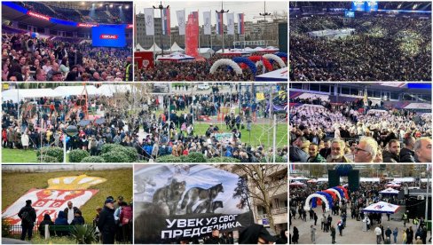 ПОЧЕО ВЕЛИКИ СКУП СНС: Београдска Арена препуна, велики број људи дошао да подржи председника (ФОТО/ВИДЕО)