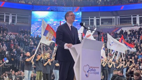 VUČIĆ NA VELIKOM SKUPU SNS U KRCATOJ ARENI: Ovo nisam doživeo u karijeri (FOTO/VIDEO)