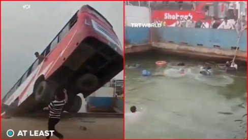 PRVI SNIMCI STRAVIČNE NESREĆE: Autobus se survao u reku, na desetine mrtvih (VIDEO)