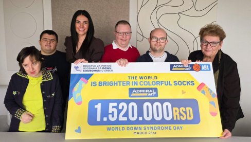 ЗАВРШЕНА ХУМАНИТАРНА КАМПАЊА „СВЕТ ЈЕ ЛЕПШИ У ШАРЕНИМ ЧАРАПАМА“: АдмиралБет донирао више од 1.5 милион динара за особе са Дауновим синдромом