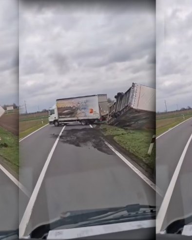 ВЕТАР ОДУВАО ПРИКОЛИЦУ КАМИОН: Начисто се преврнула - језив снимак из Хрватске (ВИДЕО)