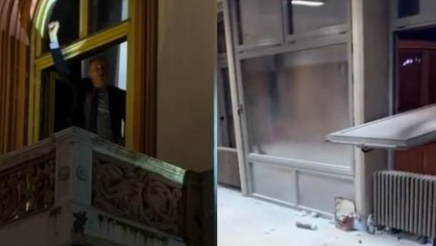 NIŠTA IM NIJE SVETO: Pet dana posle smrti studentkinje, rektor Đokić huška masu baš sa prozora koji je udaljen 50 metara od mesta nesreće