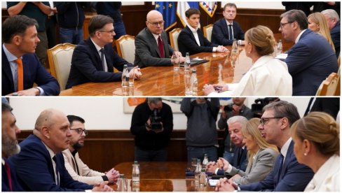 VUČIĆ NASTAVIO KONSULTACIJE: Počeo razgovor predsednika sa predstavnicima SNS-a (FOTO)