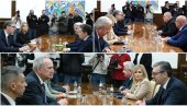 ЗАВРШЕНЕ КОНСУЛТАЦИЈЕ: Вучић разговарао са представницима три политичке партије (ФОТО)