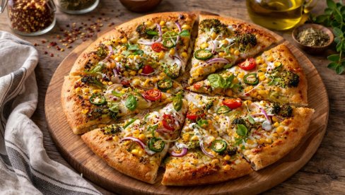 НАЈБОЉА ВЕГАНСКА ПИЦА: Хрскава кора, богат слој поврћа и кремасти биљни сос