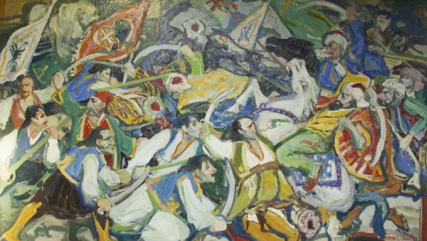 Нови живот Боја на Чегру : Рестаурано монуменатлно платно Боже Илића, после више од 70 година поново у јавности (ФОТО)