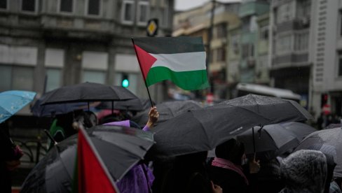 Svaka sličnost je slučajna: Policija oduzela demonstrantu mađarsku zastavu mislili da je palestinska