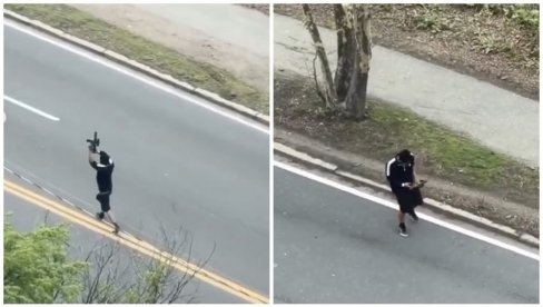 HOROR SNIMAK KRVAVOG PIRA: Pomahnitali napadač rešetao automobile puškom, ima ranjenih (UZNEMIRUJUĆI VIDEO)