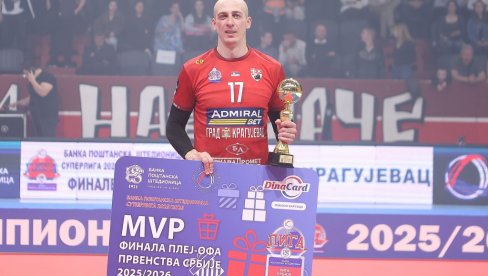 ĆERKE ĆE ME UPAMTITI KAO IGRAČA: Korektor Radničkog Mladen Bojović u 40. godini osvojio prvu titulu prvaka Srbije u odbojci