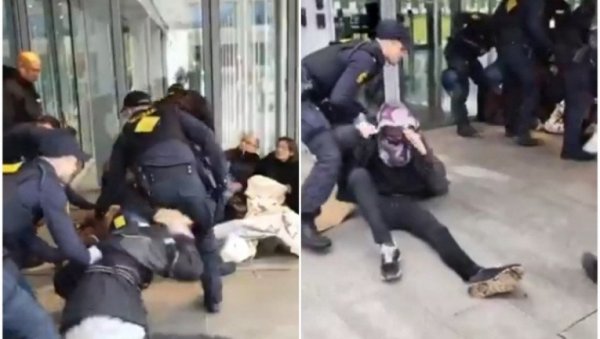 ТУКЛИ ПЕНДРЕЦИМА И ПУШТАЛИ ПСЕ: Ево како се данска полиција односи према блокадерима (ВИДЕО)