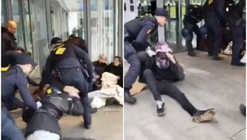 ТУКЛИ ПЕНДРЕЦИМА И ПУШТАЛИ ПСЕ: Ево како се данска полиција односи према блокадерима (ВИДЕО)