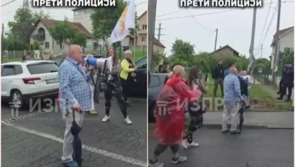 СРЂАН МИЛИВОЈЕВИЋ ПРЕТИО ПОЛИЦИЈИ! Повампирени ДОСманлија са мегафоном опет глумио будалу