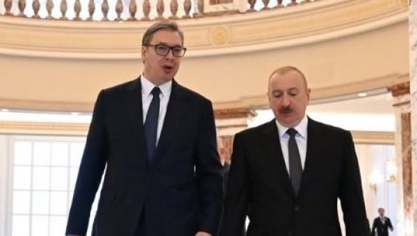ЗАХВАЛАН САМ АЛИЈЕВУ НА ГОСТОПРИМСТВУ Вучић: Мислим да смо даље унапредили, продубили и отворили нека нова поља сарадње (ФОТО)
