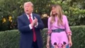АМАН, ЧОВЕЧЕ, СТАНИ, МЕЛАНИЈИН ПОГЛЕД СВЕ РЕКАО: Трампов плес запалио мреже (ВИДЕО)