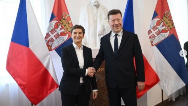 БРНАБИЋ У ПОСЕТИ ПРАГУ: Сусрела се са председником представничког дома Парламента Чешке Републике Томиом Окамуром (ФОТО)