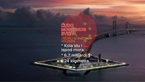 KINEZI NAPRAVILI MOST I ŠOKIRALI SVET: Jedno od najvećih građevinskih čuda modernog doba - 6,7 milijardi $, 24km, kola voze i pod morem