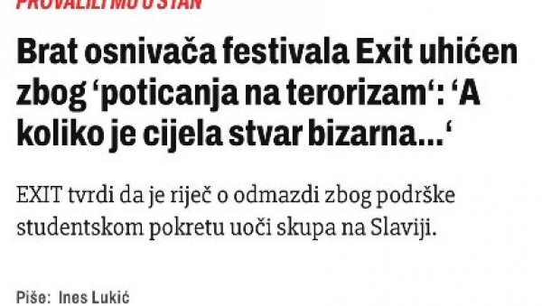 УСТАШЕ БРАНЕ И ТЕРОРИСТЕ У СРБИЈИ: Директно се мешају у наше послове па умањују дело брата директора ЕГЗИТА