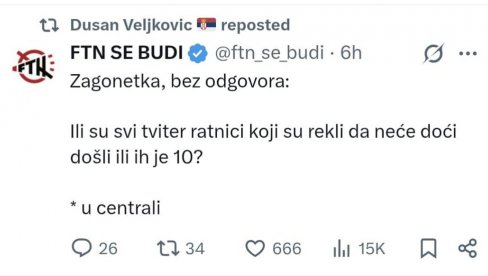 BLOKADERI BESNI: Na Slaviji šaka jada, gube podršku i tviteraša (FOTO)