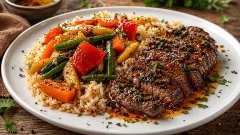 SOČAN BIFTEK SA PIRINČEM: Restoranski ukus na vašem stolu