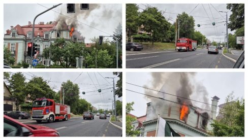 ГОРИ АМБАСАДА ПАКИСТАНА У БЕОГРАДУ: Велики број ватрогасних возила на лицу места (ФОТО)
