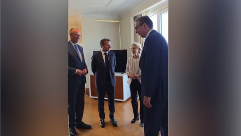 ВУЧИЋ НА САМИТУ У ТИВТУ Председник се огласио након састанка са Фон дер Лајен, Коштом, Макроном и Мерцом
