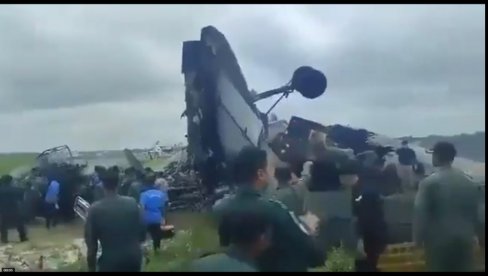 ХАОС У ВОЈНОЈ БАЗИ: Авион ратног ваздухопловства у пламену (ВИДЕО)