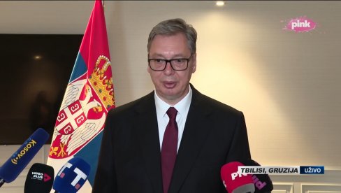 ВУЧИЋ У ПОСЕТИ ГРУЗИЈИ: Председник се обраћа јавности (ФОТО/ВИДЕО)