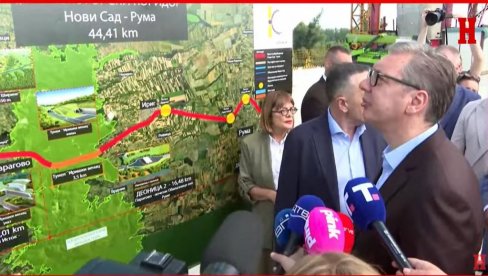 VAŽAN DAN ZA SRBIJU: Predsednik Vučić na spajanju glavne mostovske konstrukcije u okviru Fruškogorskog koridora (VIDEO)