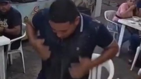NEZVANI GOST SE PRIDRUŽIO RUČKU: Veliki pacov upao pravo u tanjir! (VIDEO)
