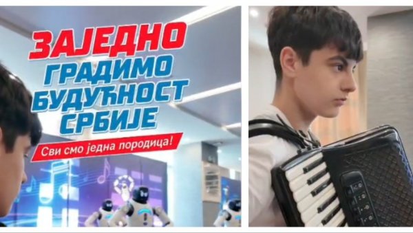 ВИДИМО СЕ 27. НА ПЛАТОУ ИСПРЕД СКУПШТИНЕ Вук (13) који свира Моравац, а роботи играју, позвао грађане на скуп (ВИДЕО)