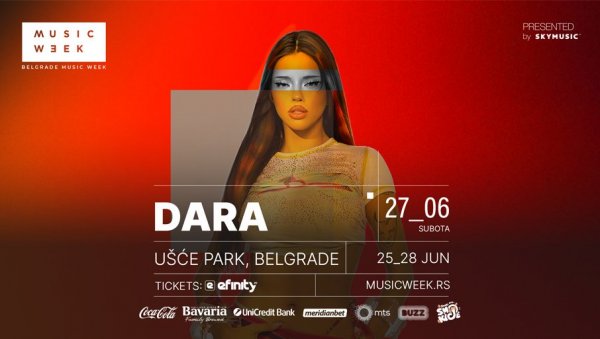 БЕОГРАД ЈЕ СПРЕМАН ДА БАНГАРАНГА: Дара први пут наступа у Србији 27. јуна на фестивалу  Belgrade Music Week