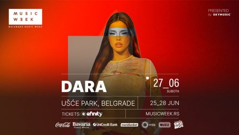 BEOGRAD JE SPREMAN DA BANGARANGA: Dara prvi put nastupa u Srbiji 27. juna na festivalu  Belgrade Music Week