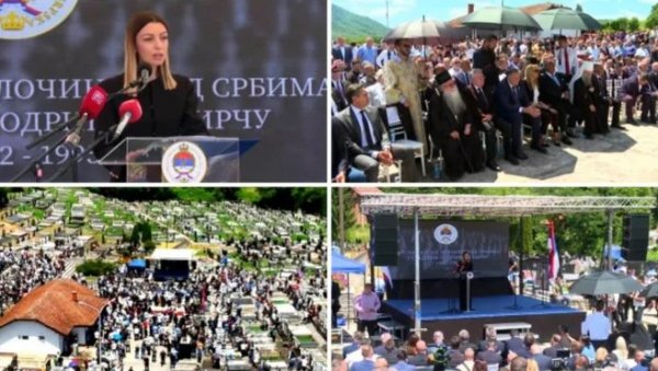 МЕСАРОВИЋ У БРАТУНЦУ НА ОБЕЛЕЖАВАЊУ ТРИ ДЕЦЕНИЈЕ ОД СТРАДАЊА СРБА: Злочин на мученичкој земљи Подриња и Бирча никада не сме пасти у заборав