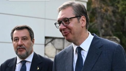 ВУЧИЋ ДОЧЕКАО ИТАЛИЈАНСКОГ МИНИСТРА САЛВИНИЈА: У току састанак две делегације